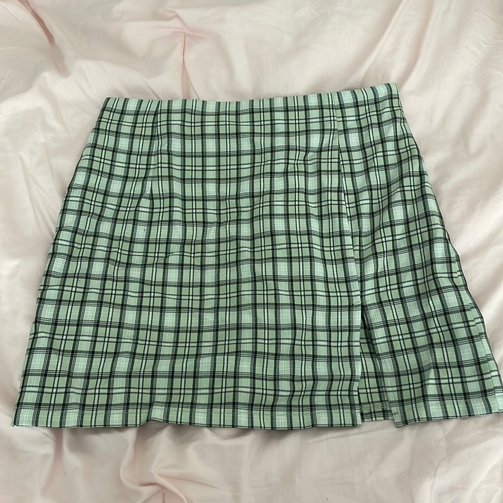 Princess Polly Light Green and Black Skirt